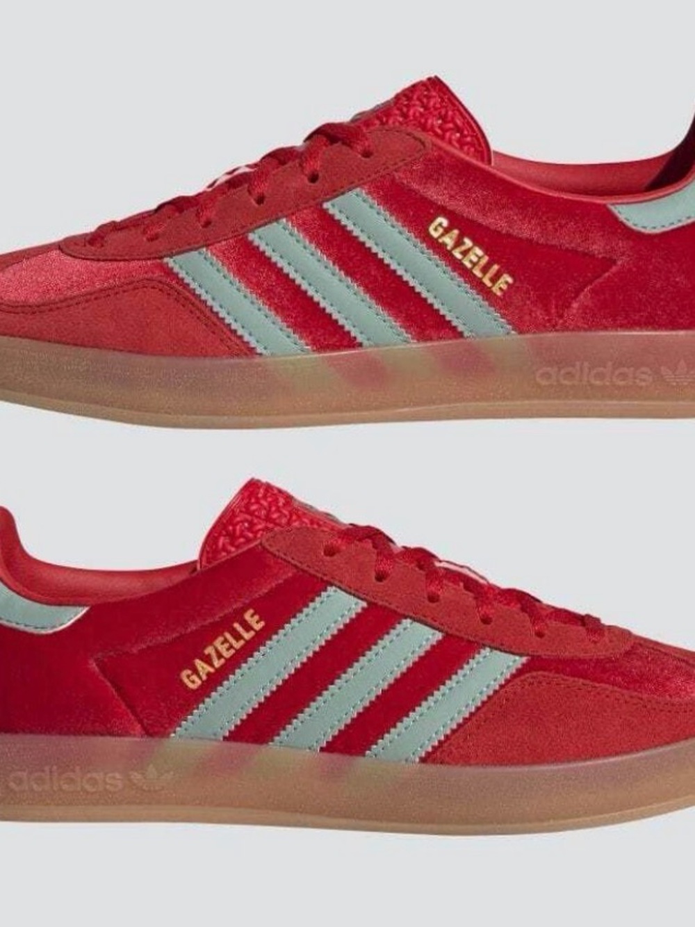 Adidas Gazelle Women’s Sneakers in Better Scarlet / Hazy Greenish Blue Size 6.5 - Picture 2 of 4